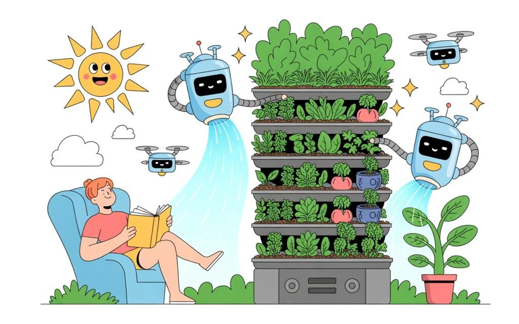 vertical gardening can be easily automated