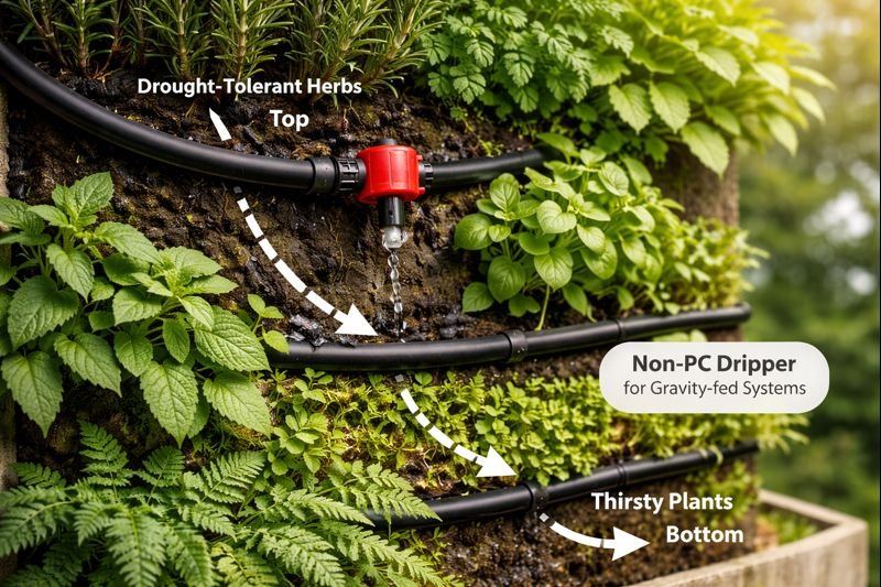 The Right Emitters for Gravity-Fed Irrigation in your vertical garden