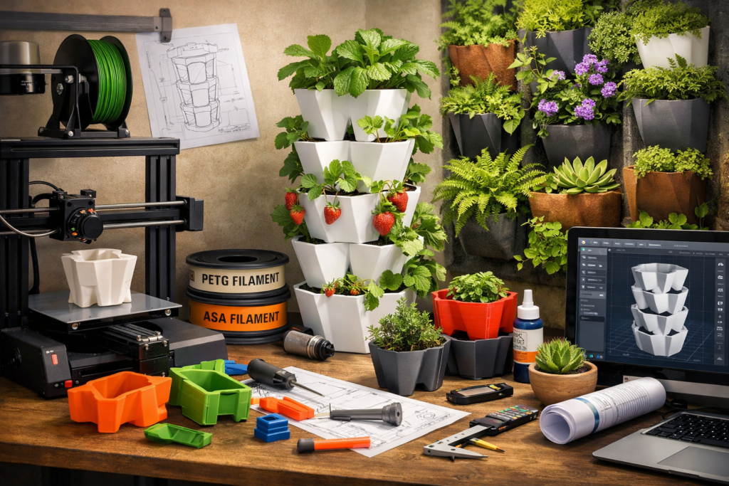 Smart Materials for DIY and 3D Printing vertical gardens