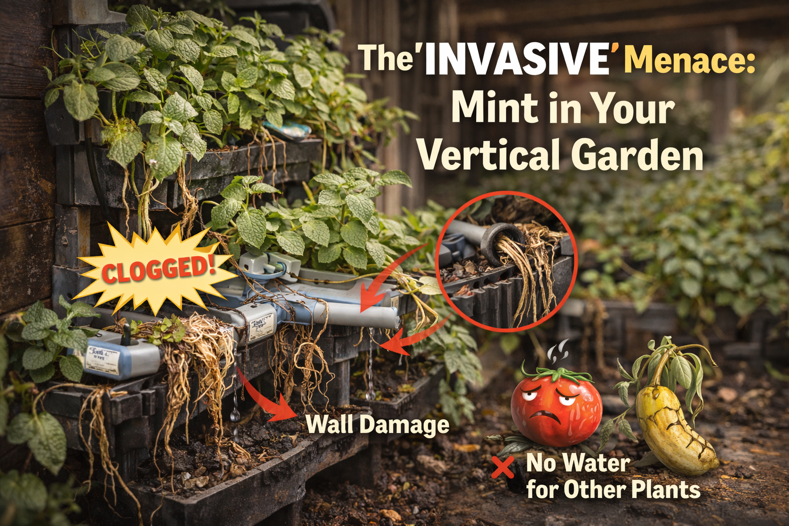 why mint is an invasive species to vertical gardens