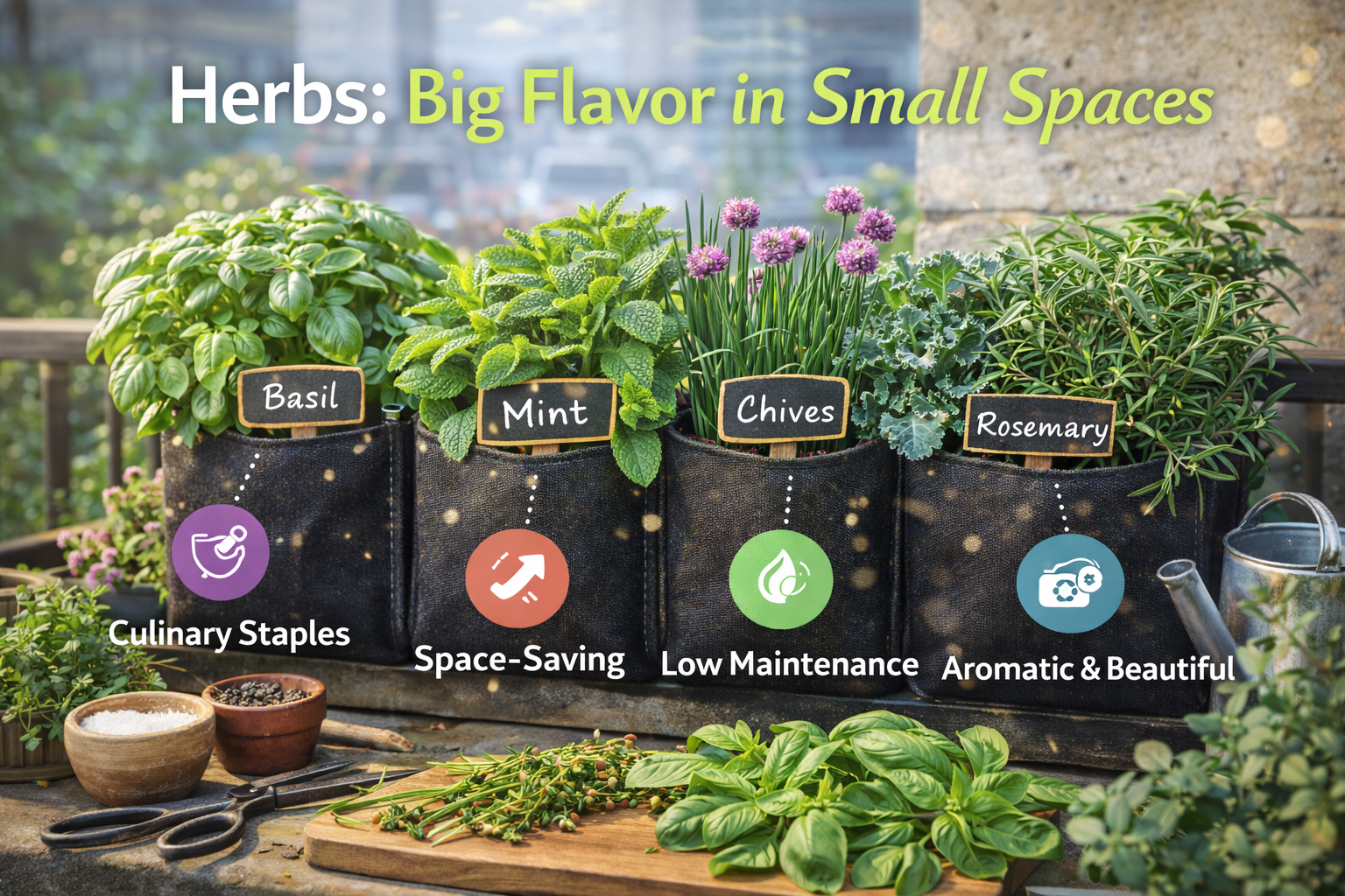 herbs for vertical gardening